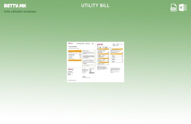 Модерен стил на САД Сан Франциско Xfinity Comcast комунални сметки (страници).